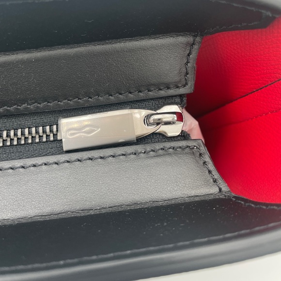 NEW CHRISTIAN LOUBOUTIN CABATA BLACK LEATHER ZIP TOTE SHOULDER BAG NWT AUTHENTIC - Picture 10 of 14